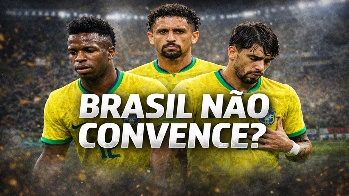 Jogadores da seleção brasileira com expressão de preocupação em análise sobre desempenho rumo à Copa do Mundo 2026
