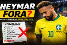 Neymar com expressão de preocupação representando debate sobre sua possível ausência na convocação da seleção brasileira para a Copa do Mundo 2026