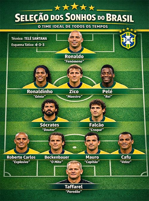 seleção brasileira dos sonhos de todos os tempos